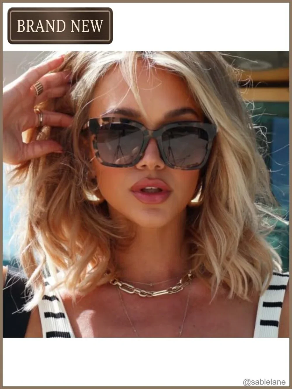 Oversized Square Polarized Sunglasses for Women | Acetate Frame | UV Protection